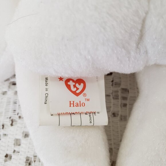 Vintage 1998 TY Beanie Baby "Halo" Angel Bear Plush Iridescent Wings NWT - Picture 3 of 7
